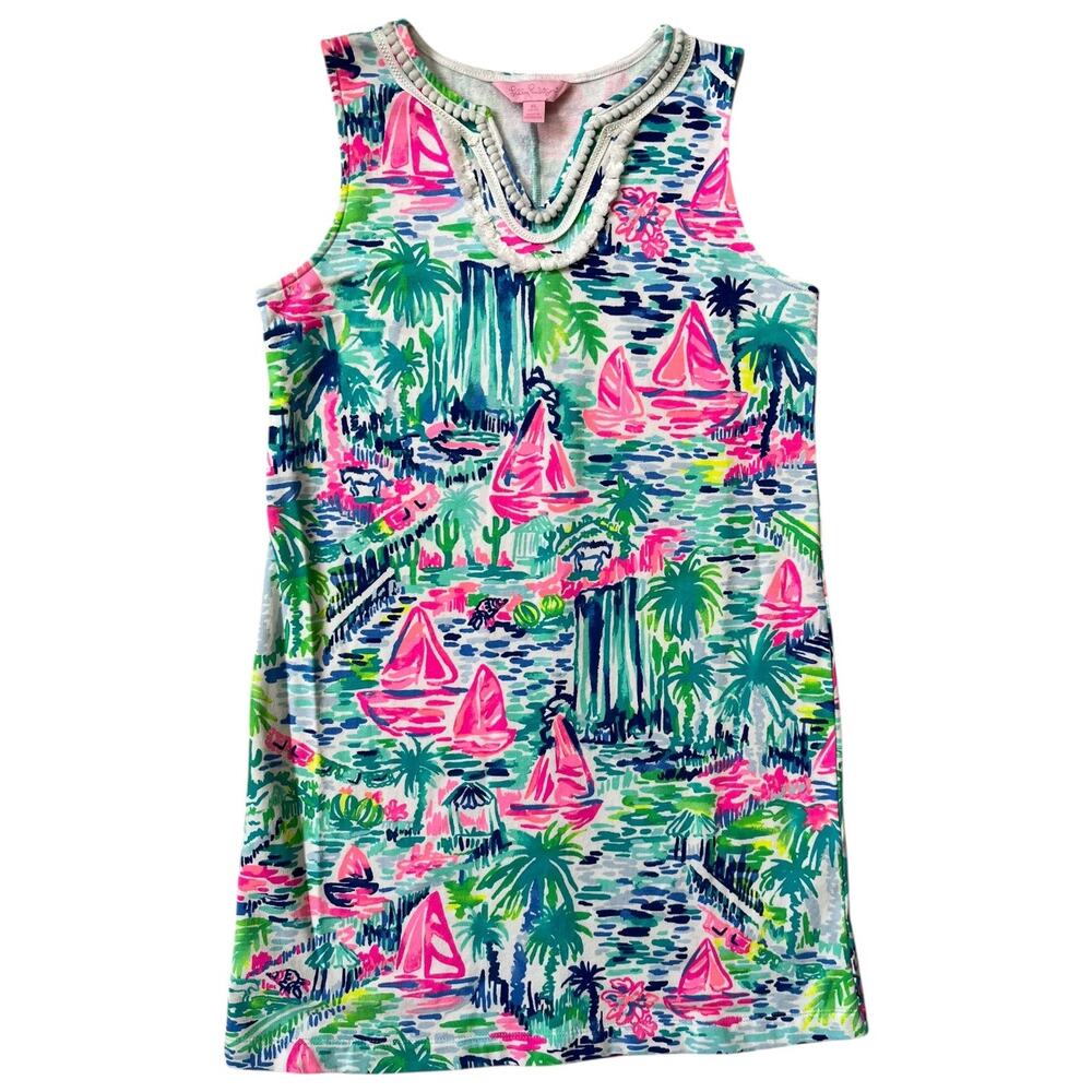 Lilly Pulitzer Mini Harper Shift Dress in Salt in the Air Print  Girl's XL 12 14